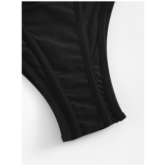 SOLD OUT CLEARANCE Sexy Black V Cut Cheeky High Leg Bikini Swimsuit - Picture 5 of 5